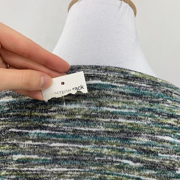 Status by Chenault Space Dye Top Womens M Medium Puff Sleeves Flare Sweater - Picture 6 of 11